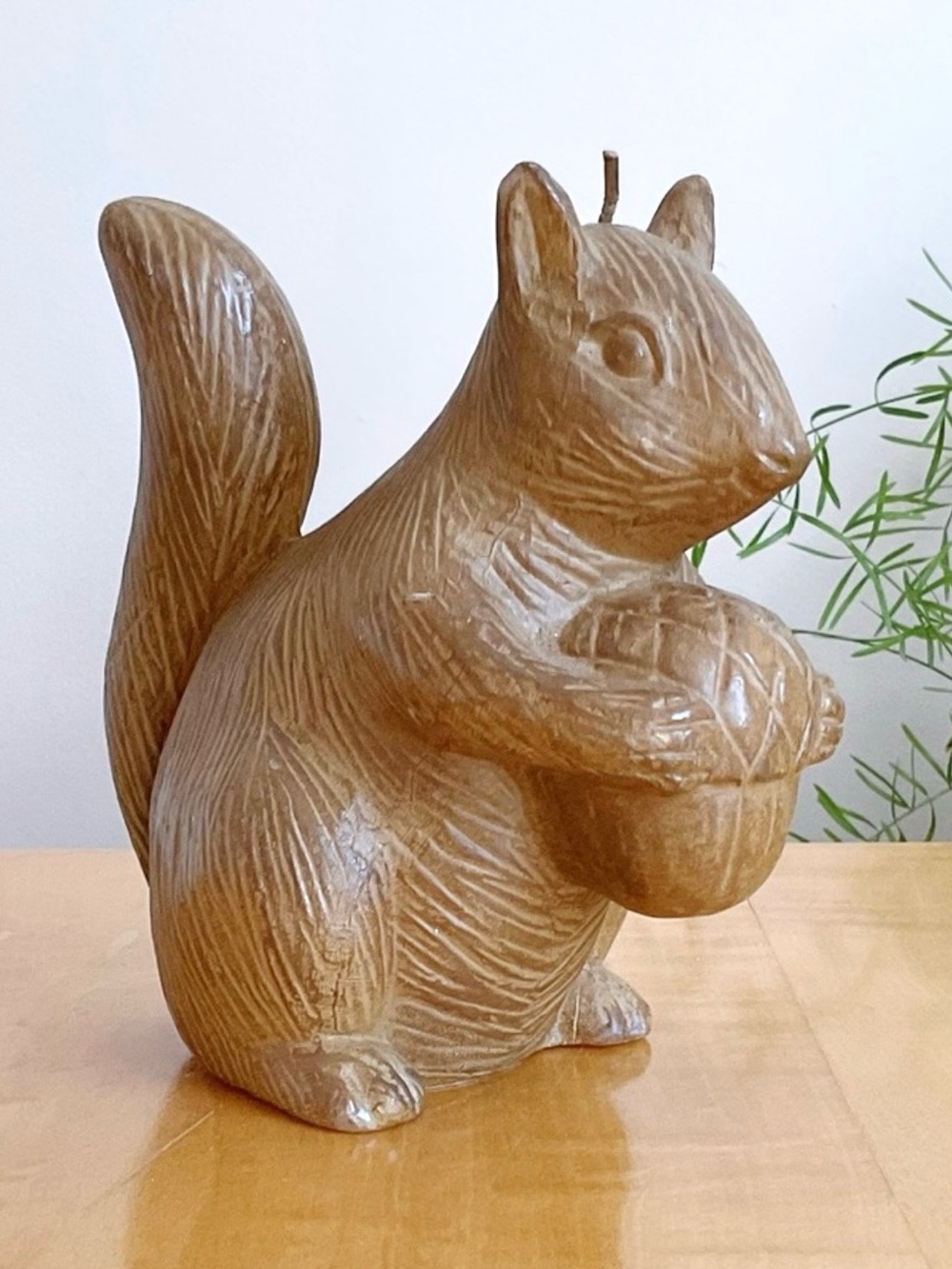 Pottery Barn Vintage Squirrel Acorn Candle Harvest Woodland Fall Decor 5.25”